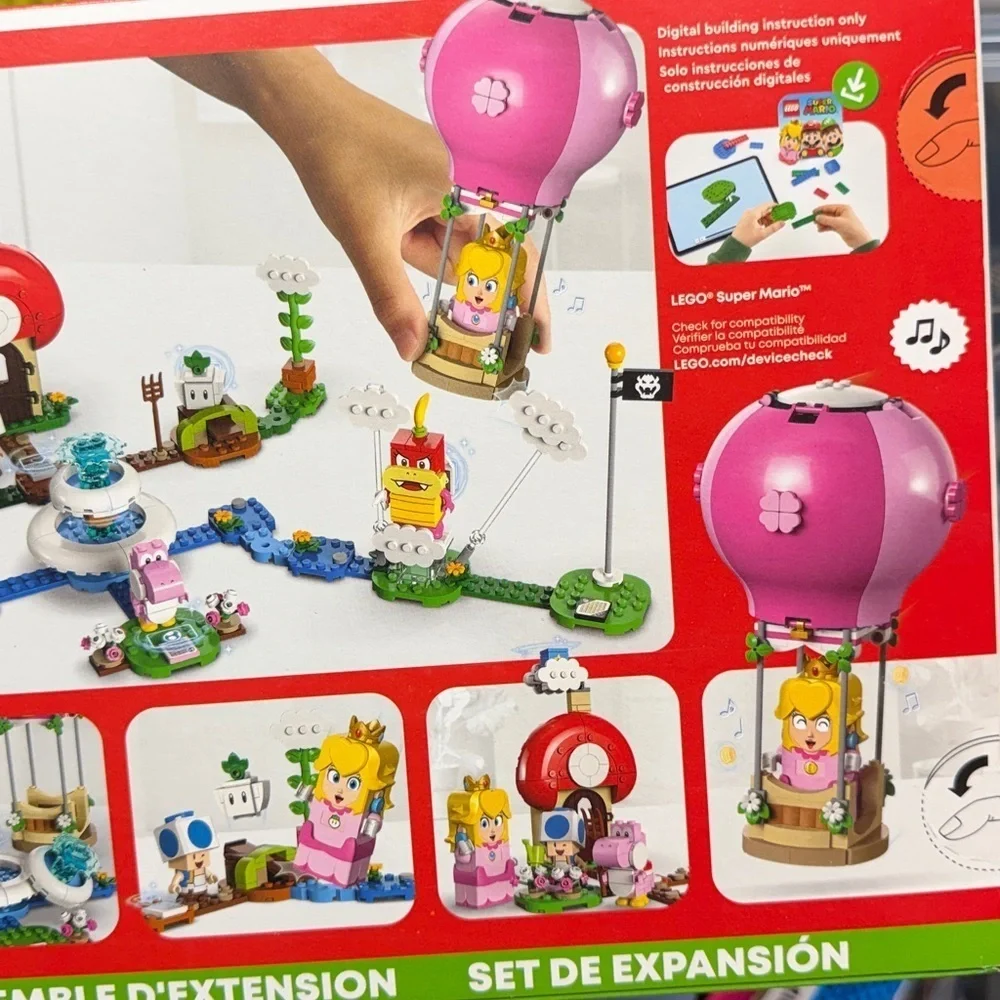 LEGO Super Mario Peach's Garden Balloon Ride Expansion Set 71419 with Pom Pom,